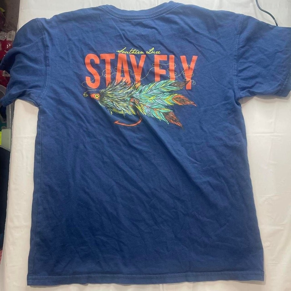 Blue Southern Lure Stay Fly Tshirt Youth Large